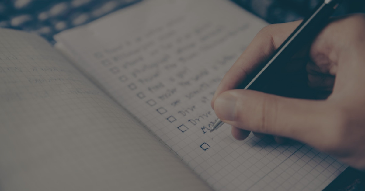 checklist and pen
