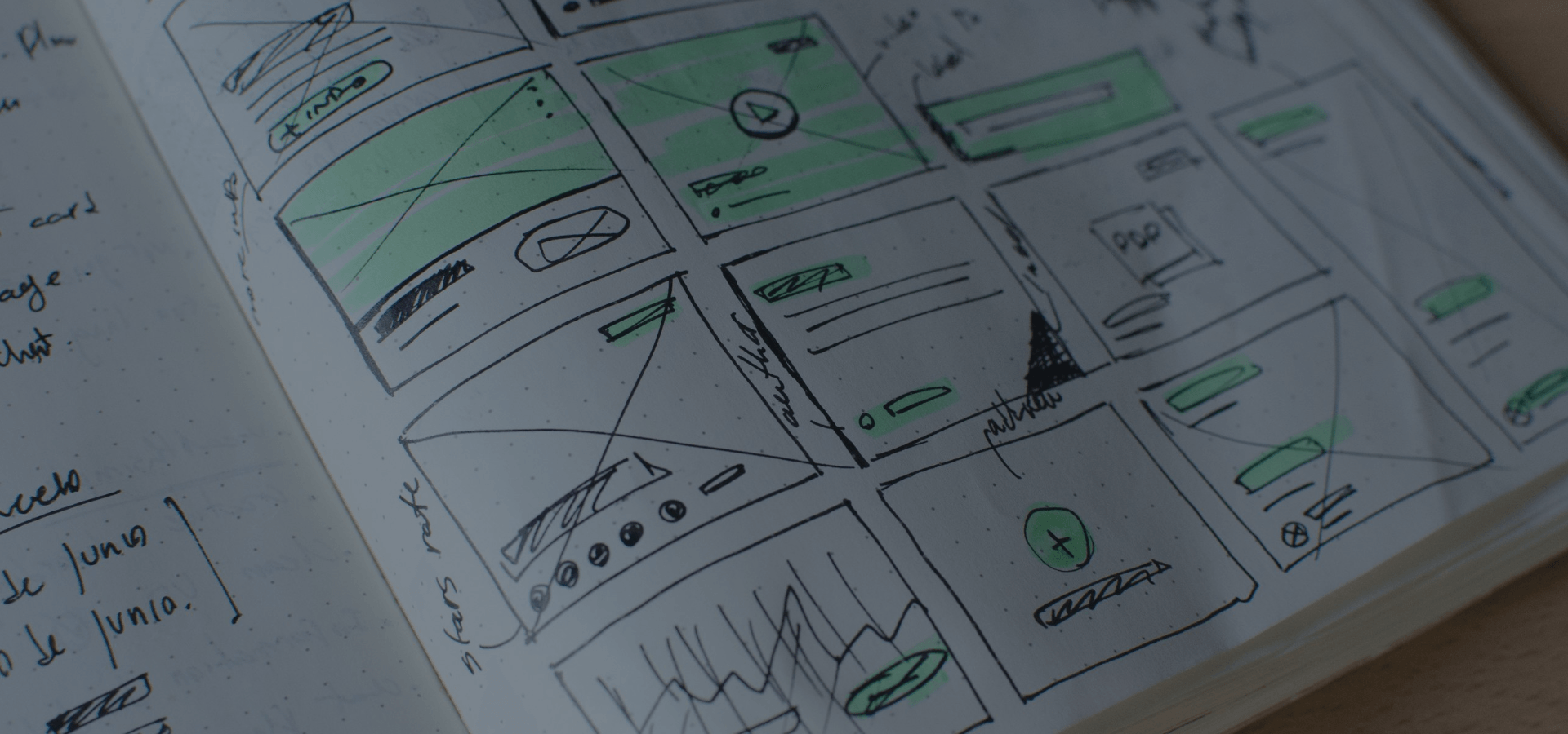 Wireframes on paper
