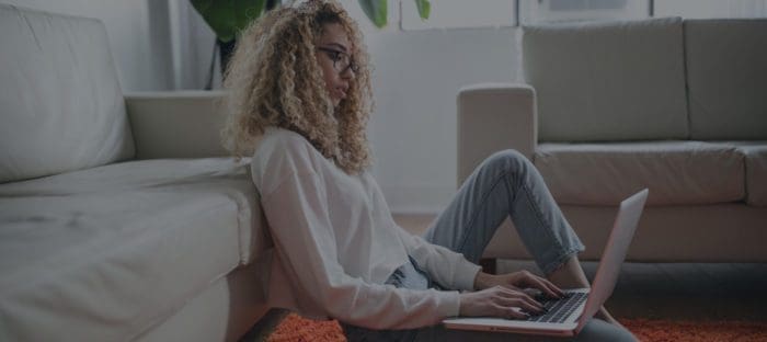 girl working on the floor