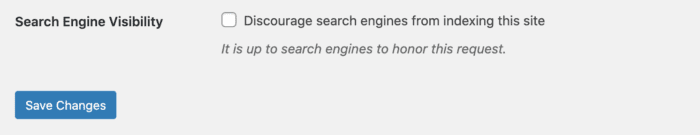 Search engine visibility WordPress
